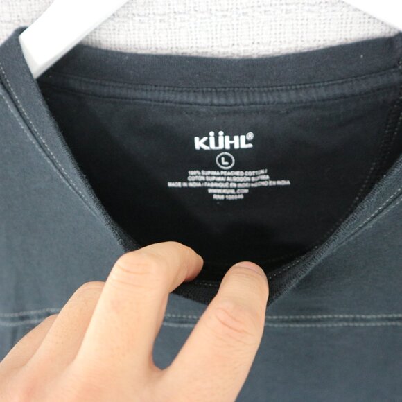 Kuhl Contrast Stitch Detail Tee Black / White Mens Large Cotton - Picture 6 of 8